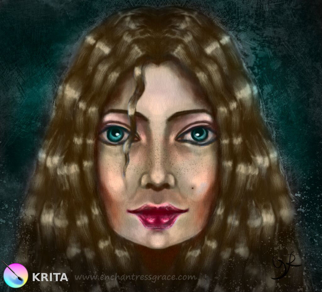 Retro Witch – Digital Art in Krita