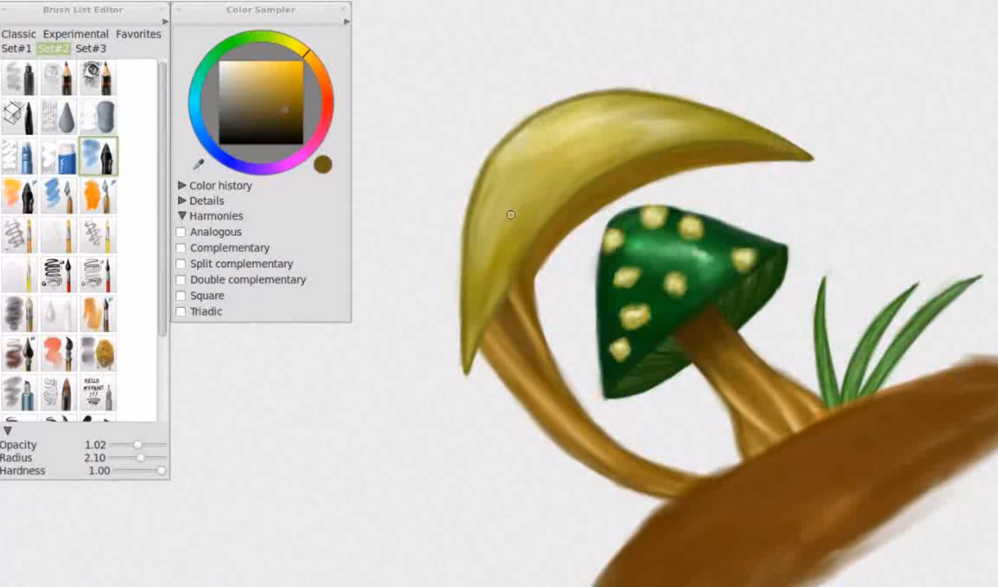 Digital Painting a Mushroom in Mypaint